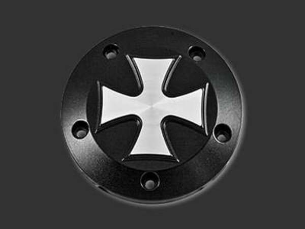 Iron Cross Zündungs-Deckel Schwarz pulverbeschichtet für Twin Cam